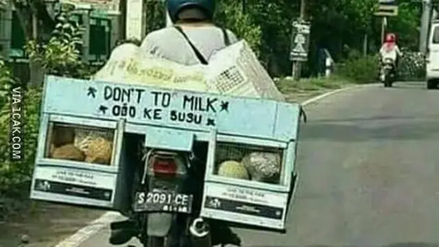 6 Tulisan Nyeleneh di Gerobak Motor Ini Bikin Pembeli Jadi Salah Fokus
