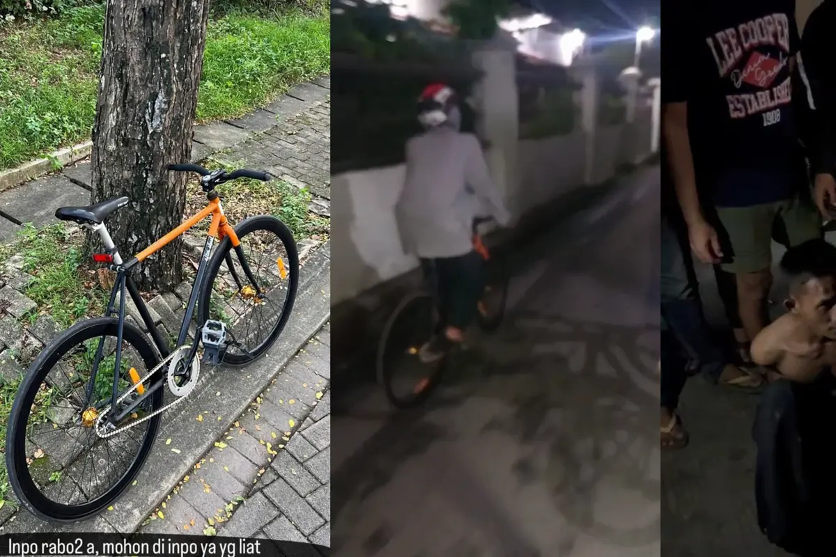 Aksi kejar kejaran tengah malam saat komunitas gowes mengejar pencuri sepeda di Bandar Lampung. (Liputan6.com/Ardi Munthe)
