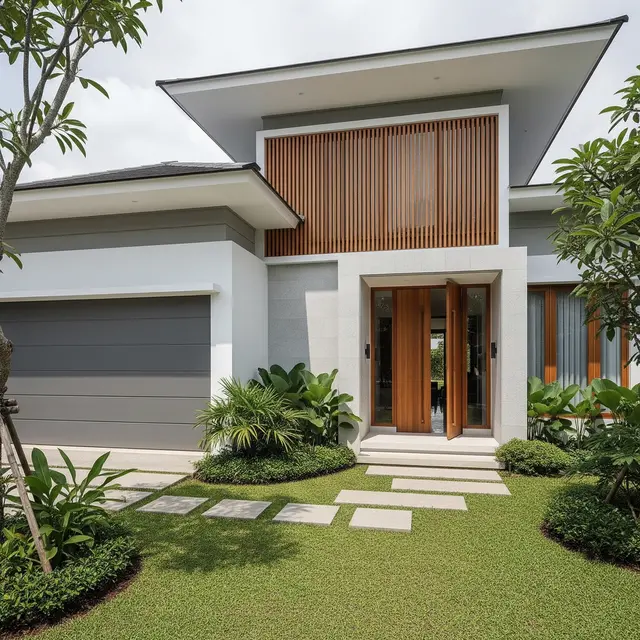 Gambar Rumah Minimalis Ada Garasi Mobil (Foto: Gemini AI)