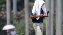 Naraajie Emerald Ramadhan Putra tampil luar biasa pada hari kedua Turnamen Golf BRI Indonesia Open 2019 di Lapangan Golf Pondok Indah, Jakarta dengan mencatat skor 18 di bawah par pad Sabtu (31/8/2019). (Bola.com/Peksi Cahyo)