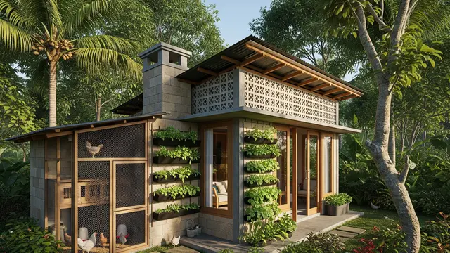 Rumah Mungil Bioklimatik dengan Ternak Terintegrasi