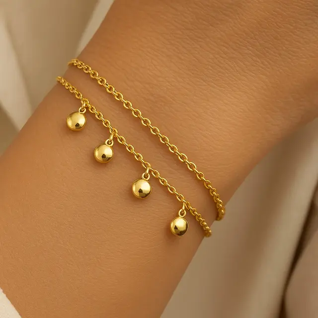 Model Gelang Emas 2 Layer Elegan untuk Ibu-ibu 40 Tahun ke Atas