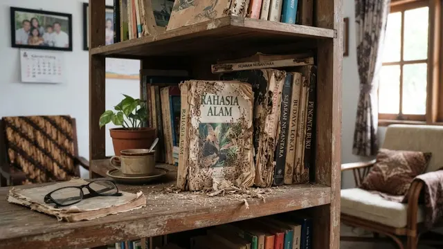 Cara Mencegah Kutu Buku Muncul di Lemari dan Rak Buku, dengan Memilih Lokasi yang Tidak Lembap.