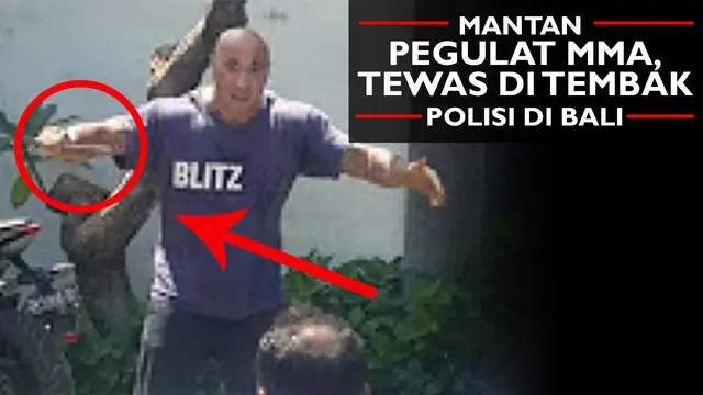 Video Amokrane Kiane Sabet mantan pegulat MMA asal Prancis yang tewas ditembak polisi di bali karena membuat onar dan menusuk salah satu polisi.