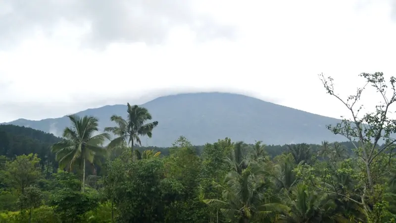 Gunung Slamet dilihat dari Baturraden, Banyumas. (Foto: Liputan6.com/Muhamad Ridlo)