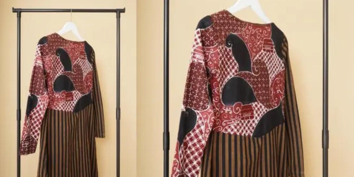 Ilustrasi Batik Tulis Lurik Warna Merah Maroon