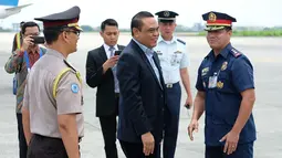 Wakapolri Komjen Polisi Syafruddin ketika tiba di Bandara Filipina Ninoy Aquino, dalam pertemuan tingkat Menteri ASEAN atau Forum ASEAN Ministerial Meeting on Transnational Crime (AMMTC), Selasa (19/09). (Liputan6.com/Polri)
