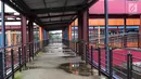 Suasana Teminal Pondok Cabe yang sepi aktivitas di Jakarta, Senin (18/3). Aktivitas di Terminal Pondok Cabe pada Februari 2019 menunjukkan terdapat 646 Bus Angkutan Kota Antar Provinsi dengan 1232 kedatangan penumpang . (Liputan6.com/Immanuel Antonius)