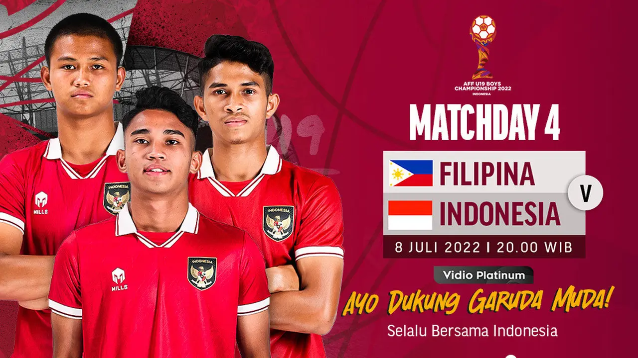 Link Live Streaming Piala AFF U-19 2022 : Filipina Vs Indonesia di Vidio Malam Ini