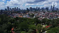 Suasana Taman Eco Park Tebet yang diambil dengan kamera foto (drone) nir- awak, Jakarta, Sabtu (7/1/2023).  Perencanaan DKI Jakarta akan menargetkan kawasan  RTH  menjadi 664,01 kilometer persegi atau setara 30,92%  dengan menetapkan luas RTH minimal 30 persen dari luas seluruh kawasan perkotaan Jabodetabek, Puncak dan Cianjur . (merdeka.com/Imam Buhori)