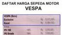 Daftar harga motor vespa (Source: IST)