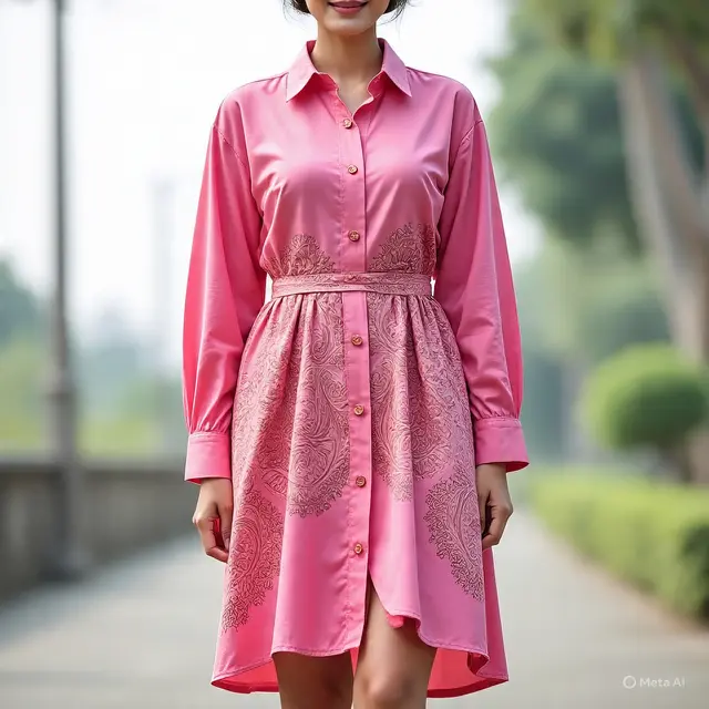Shirt Dress Batik. (Liputan6.com/MetaAI)