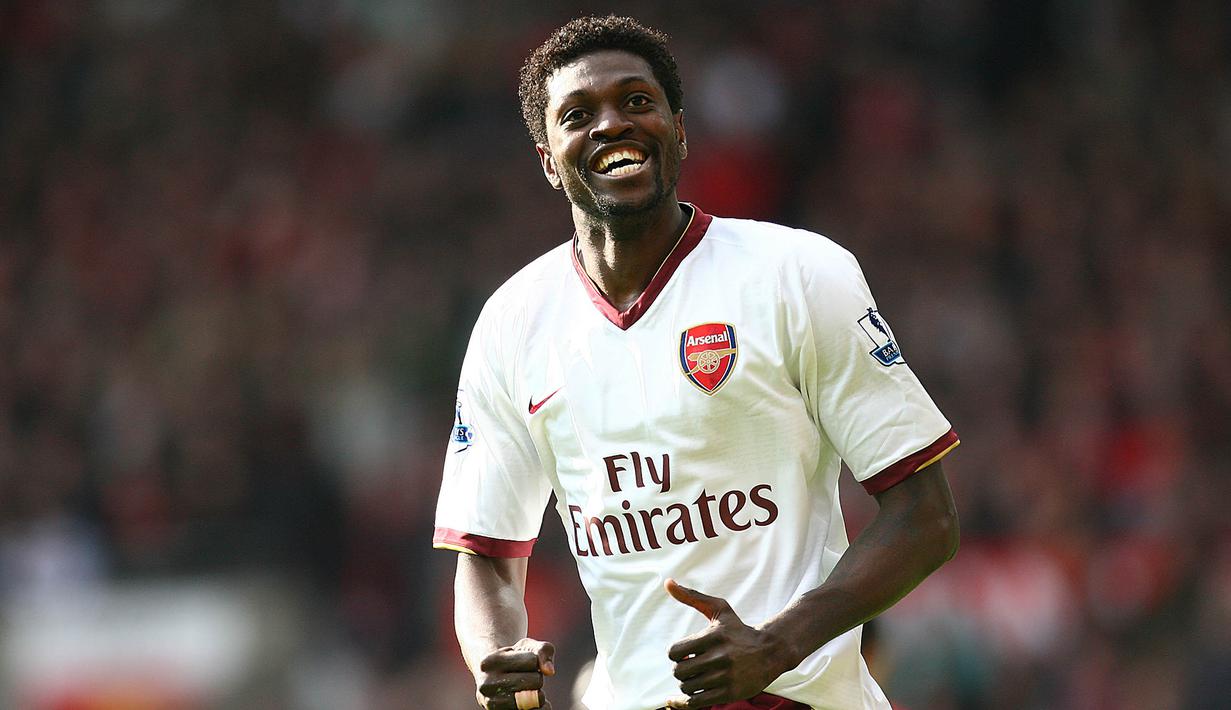 2. Emmanuel Adebayor - Arsenal pernah menjadikan Adebayor sebagai striker utama setelah ditinggal Thierry Henry.  Bersama The Gunners, dia sukses kemas 46 gol dalam 104 laga. (AFP/Paul Ellis)
