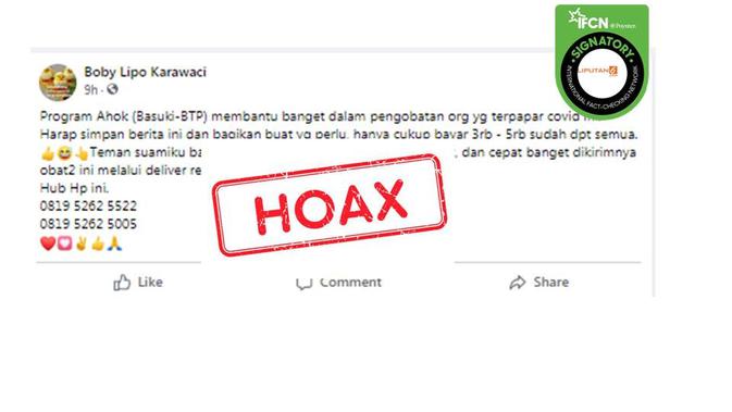 Cek Fakta: Hoaks Pesan Berantai Pasien Covid-19 Dapat Bantuan dari BTP - Vimarsana News