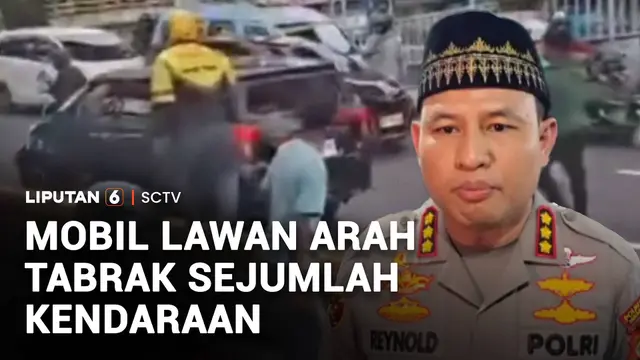 Mobil Lawan Arah Tabrak Sejumlah Kendaraan, Sopir Diamuk Massa
