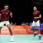Ganda putra Indonesia, Fajar Alfian/Muhammad Shohibul Fikri, saat tampil di perempat final bulutangkis beregu putra Asian Games 2026, Selasa (22/9/2026). (dok. PBSI)