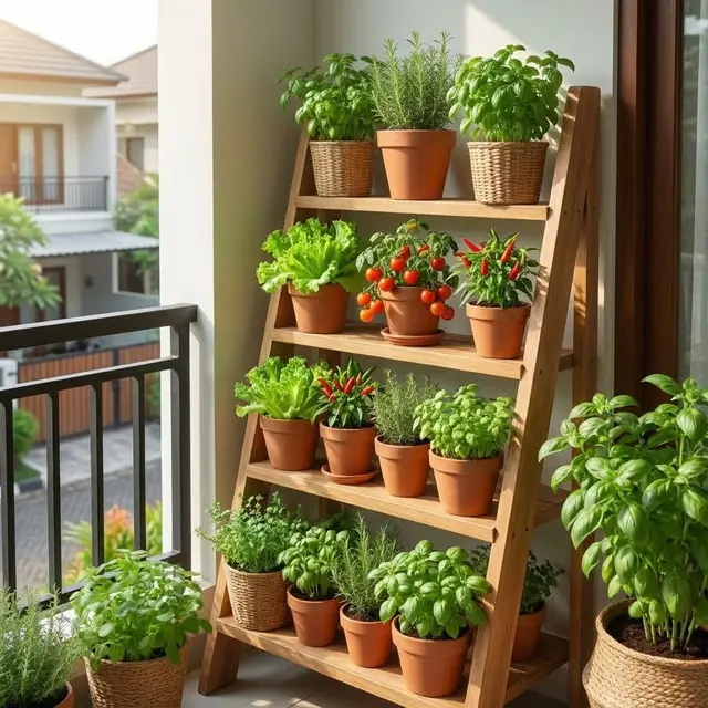 Desain Balkon Rumah yang Bisa Jadi Kebun Sayur Mini