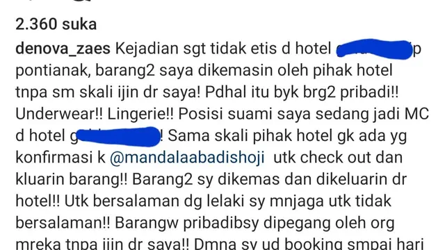 Unggahan Maridha Deanova. (Foto: Dok. Instagram @denova_zaes)