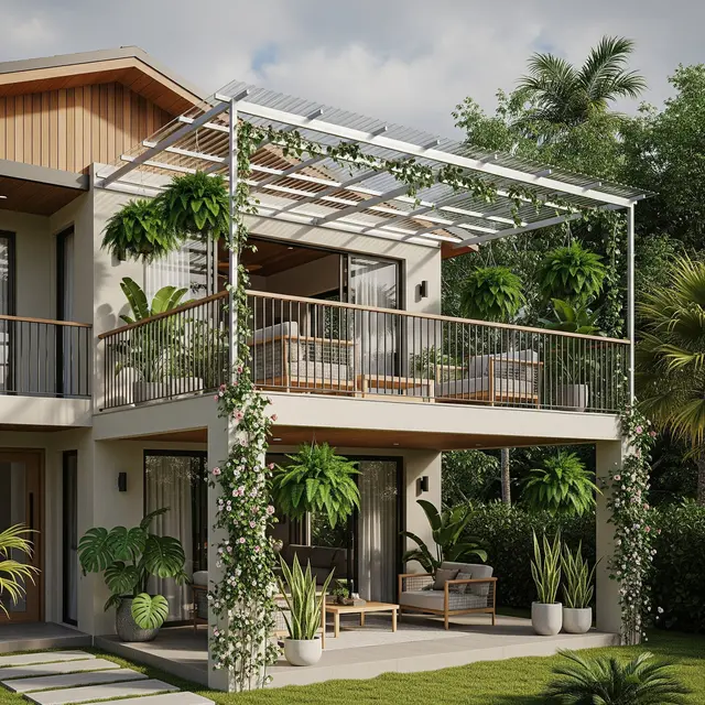 Model Rumah 2 Lantai dengan Balkon Depan