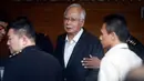Mantan PM Malaysia Najib Razak tiba di Kantor Komisi Anti-Korupsi Malaysia (MACC), Putrajaya, Malaysia, Kamis (24/5). Sebelumnya, Najib juga telah diinterogasi MACC pada Selasa, 22 Mei 2018 lalu. (AP Photo/Vincent Thian)