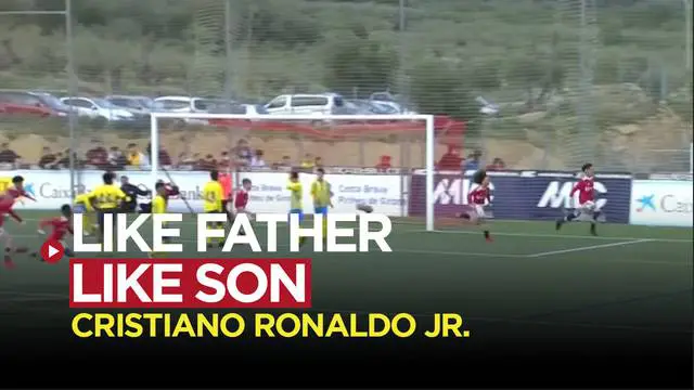 VIDEO: Siuuuuuu! Anak Cristiano Ronaldo Cetak Gol untuk Tim Remaja Manchester United