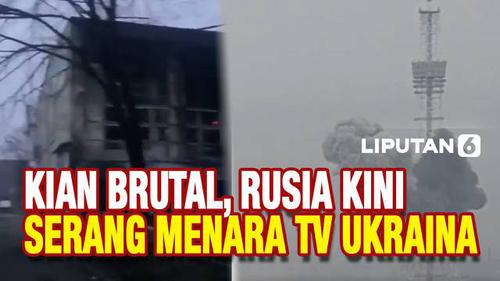 VIDEO: Detik-Detik Menara TV Ukraina Dihancurkan Rusia