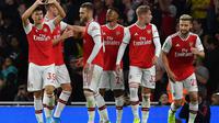 Arsenal meraih kemenangan 5-0 atas Nottingham Forest pada laga putaran ketiga Piala Liga Inggris, di Stadion Emirates, Selasa (24/9/2019) malam WIB. (AFP/Ben Stansall)