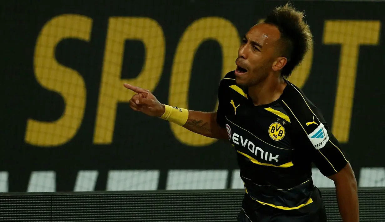 9. Pierre-Emerick Aubameyang (Dortmund) - 31 gol dalam 41 laga. (AFP/Odd Andresen)