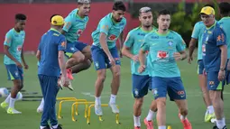 Latihan ini merupakan persiapan melawan Uruguay pada lanjutan Kualifikasi Piala Dunia 2026 zona Conmebol. (Nelson ALMEIDA/AFP)
