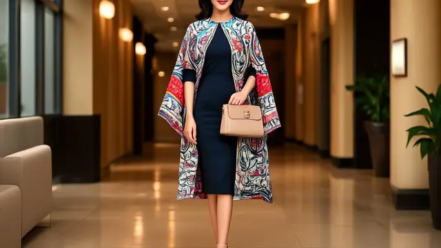 Gaya Mix and Match Batik Wanita Lengan Cape Anggun