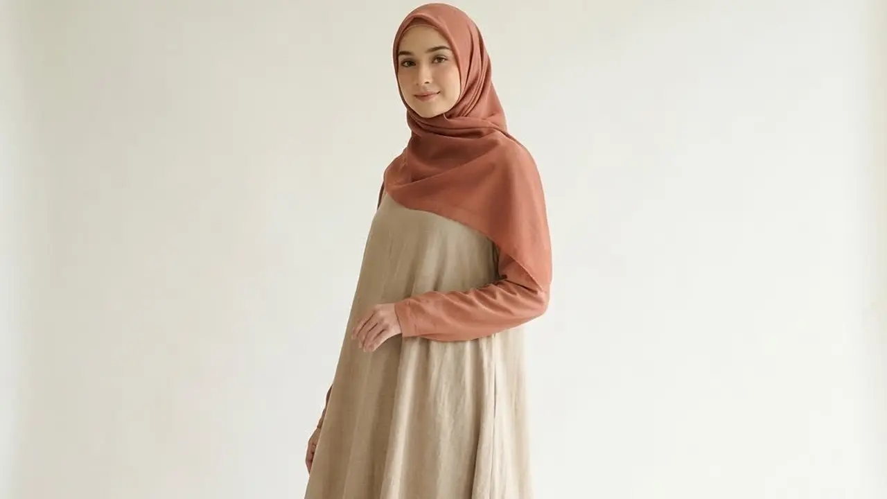 Model Gamis Kombinasi 2 Warna Terbaru untuk Lebaran 2026