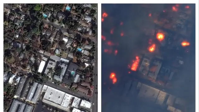 Before after potret kebakaran East Altadena di Los Angeles/abc.net.au