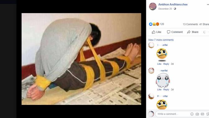 Fakta di balik foto-foto yang fiklaim sebagai penyiksaan muslim Uighur (Facebook)