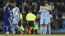 Hingga laga usai, keunggulan 7 gol Manchester City tak mampu dibalas satu gol pun oleh para pemain Leeds United. (AP/Jon Super)