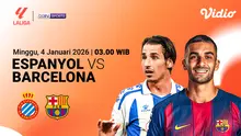 Nonton Live Streaming La Liga Pekan Ke-18: Espanyol vs Barcelona, Tayang di Vidio