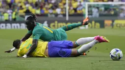 Senegal menang atas Brasil dengan skor 4-2. (AP Photo/Armando Franca)