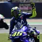 Penampilan pembalap Movistar Yamaha, Valentino Rossi pada MotoGP Spanyol 2018 di Sirkuit Jerez. (JAVIER SORIANO / AFP)