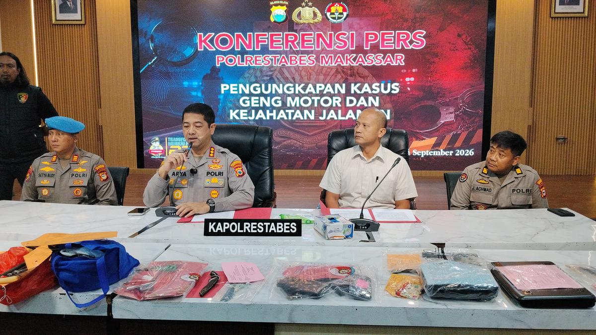 Polrestabes Makassar rilis kasus pencurian dan geng motor. (merdeka.com/ihwan fajar).