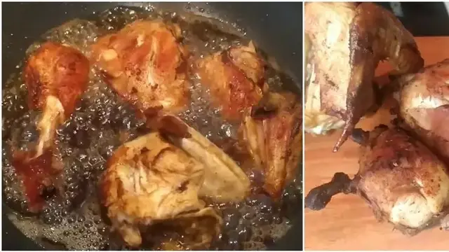 Ilustrasi Proses Penggorengan Ayam Ungkep