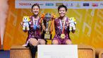 Pasangan ganda putri Indonesia, Amalia Cahaya Pratiwi/Siti Fadia Silva Ramadhanti berhasil keluar sebagai juara Thailand Masters 2026 yang berlangsung di Stadion Nimibutr, Bangkok, Thailand, Minggu (1/2/2026) siang WIB. (Dok. PBSI)