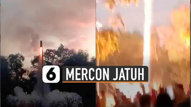 Mercon baru meledak setelah jatuh dekat kerumunan penonton.