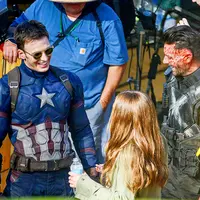 Keceriaan pemain film Captain America: Civil War. Foto: via comicbookmovie.com