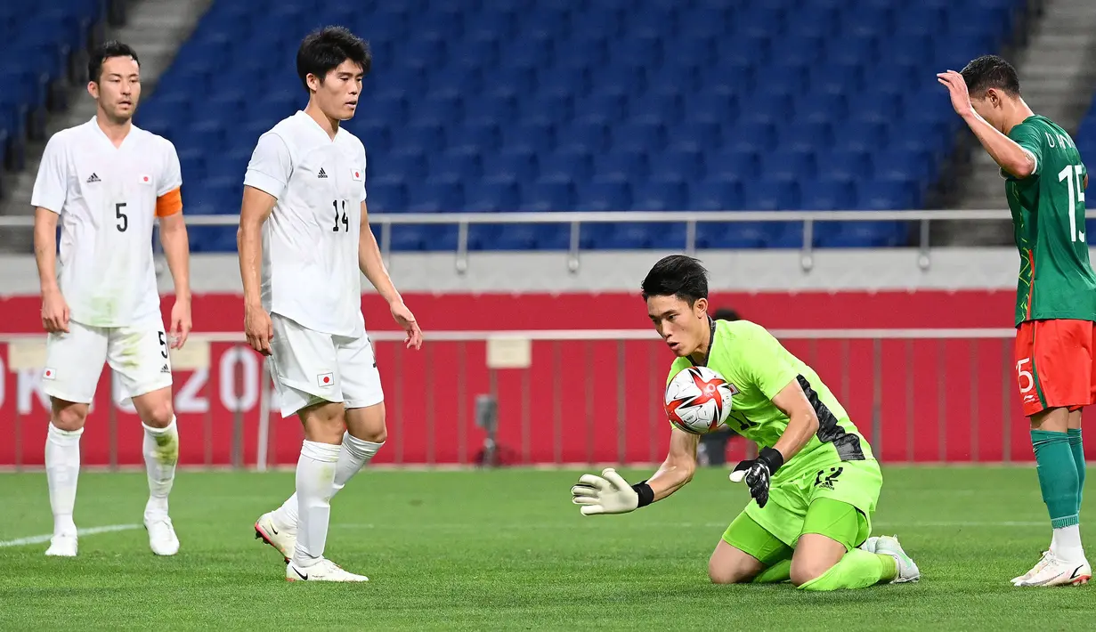 Gawang Machida Zelvia yang dijaga mantan penjaga gawang timnas Jepang, Kosei Tani, hanya kebobolan dua gol dalam empat laga, meraih nirbobol dalam dua laga. (AFP/Vincenzo Pinto)