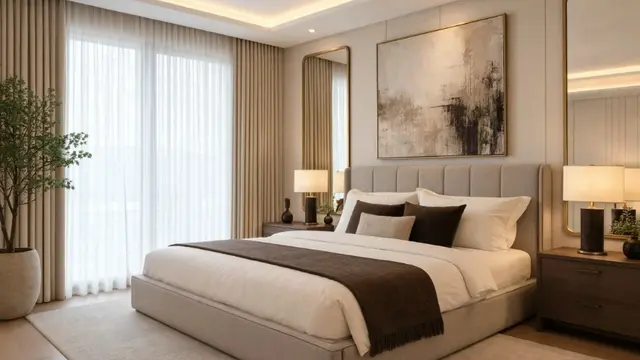Elemen Kamar Tidur Mewah dan Elegan (AI Generated)