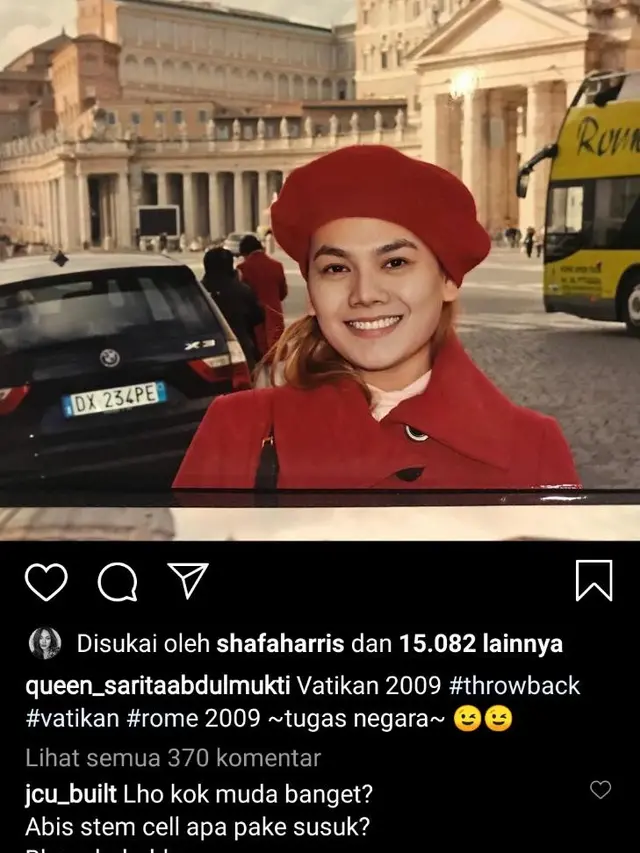 Foto Sarita Abdul Mukti saat masih muda dan cantik (https://www.instagram.com/p/CCSIYWKpG9A/)