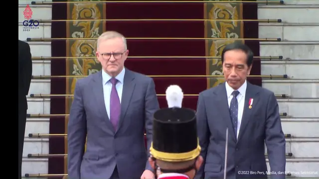 Presiden Jokowi menerima kunjungan PM Australia Anthony Albanese di Istana Bogor, Jawa Barat, Senin (6/6/2022). (Foto: tangkapan layar kanal Youtube Biro Pers Setpres)