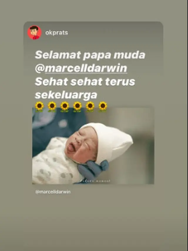 Dikaruniai Anak Pertama, Ini 6 Potret Buah Hati Marcell Darwin dan Fasty Nabila
