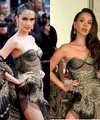 Cinta Laura dan Alyssa Daguise kedapatan memakai gaun yang sama di event berbeda. Gaun rancangan Tex Saverio tersebut adalah terinspirasi dari ratu pantai selatan alias Nyi Roro Kidul. [@hairdoby_ell/@claurakiehl]