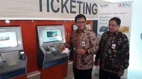 PT Bank Negara Indonesia (Persero) Tbk bekerjasama dengan PT Kereta Api Indonesia melakukan branding di Stasiun Sudirman Baru, Jakarta Pusat. (Liputan6.com/Ilyas Istianur P)