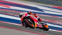 Pembalap Repsol Honda, Marc Marquez, menjadi yang tercepat pada sesi kualifikasi MotoGP Amerika Serikat di Austin, Texas, Minggu (22/4/2018) dini hari WIB. (MotoGP.com)